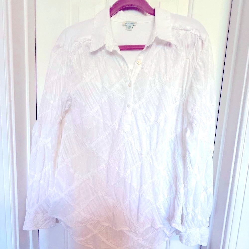 Sundance Stowe Patchwork White Pullover Quarter B… - image 1